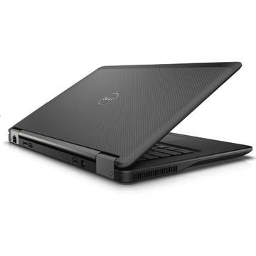 Laptop Dell Latitude E7250 (seria 7000), Intel Core i7-5600U, 8 GB, 256 GB SSD, Microsoft Windows 7 Pro + Microsoft Windows 8.1, Negru