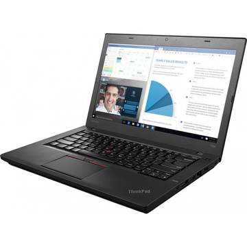 Laptop Lenovo Thinkpad T460, Intel Core i7-6600U, 8 GB, 256 GB SSD, Microsoft Windows 7 Pro + Microsoft Windows 10 Pro, Negru