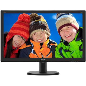 Monitor Philips 240V5QDAB/00, 23.8 inch, Full HD, 5 ms, Negru