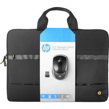 Geanta HP Wireless Essentials Kit pentru Notebook-uri de 15.6'', Negru