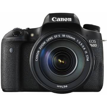 Camera foto Canon EOS 760D, 24.2 MP, Negru + Obiectiv EF-S 18-135mm IS STM
