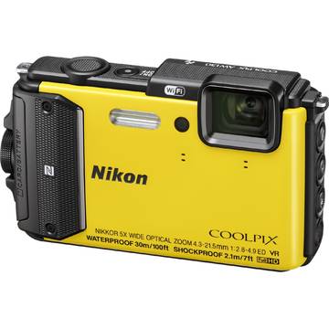 Camera foto Nikon COOLPIX AW130, 16.76 MP, Outdoor Kit, Galben
