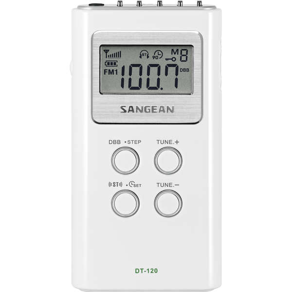Radio Portabil Sangean, DT-120, Alb