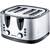 Toaster Heinner HTP-1600XMC, 1600 W, 4 Felii, Argintiu/Negru