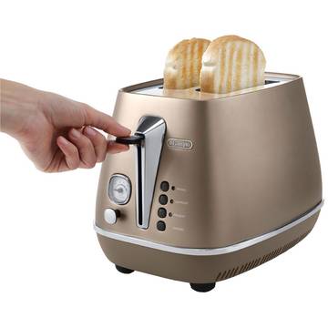 Toaster DeLonghi Distinta CTI2103.BZ, 900 W, 2 felii, Bronz