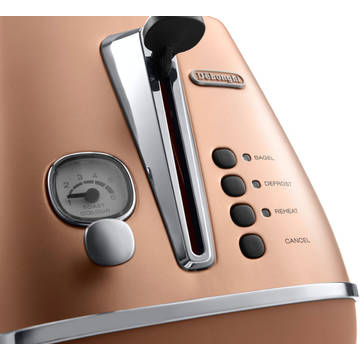 Toaster DeLonghi Distinta CTI2103.CP, 900 W, 2 felii, Cupru
