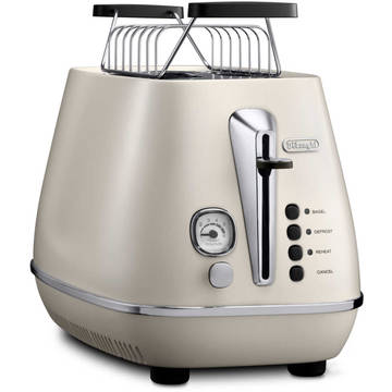 Toaster DeLonghi Distinta CTI2103.W, 900 W, 2 felii, Alb