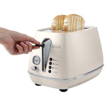 Toaster DeLonghi Distinta CTI2103.W, 900 W, 2 felii, Alb