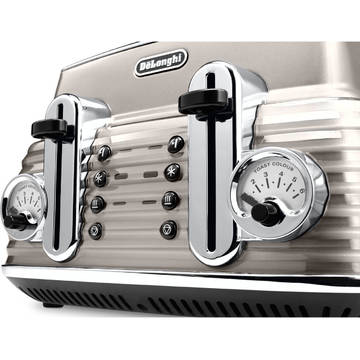 Toaster DeLonghi Scultura CTZ 4003.BG, 1800 W, 4 felii, Bej