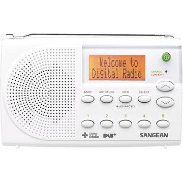 Radio Portabil Sangean DPR-65, DAB+, FM-RDS, Alb