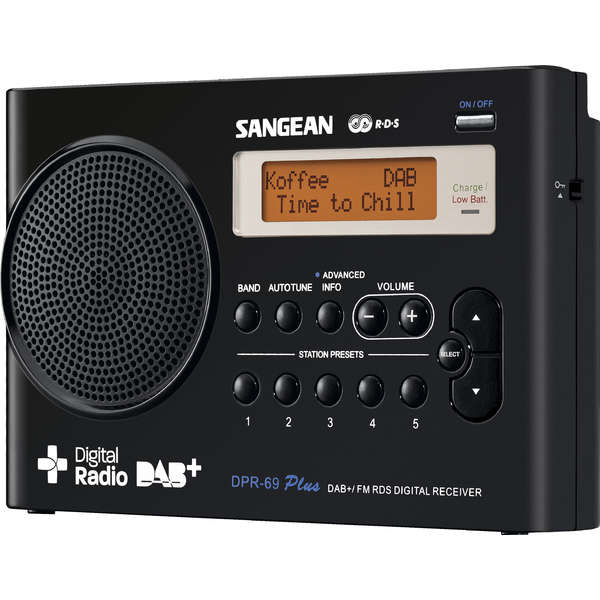 Radio Portabil Sangean DPR-69 DAB+, FM, Negru
