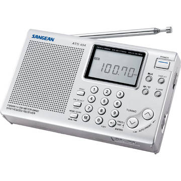 Radio Portabil Sangean ATS-404, FM/MW/SW, Argintiu