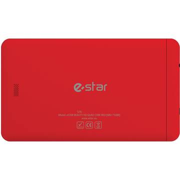 Tableta eSTAR BeautyRed, 7 inch, Quad-Core 1.2GHz, 512MB RAM, 8GB, Rosu