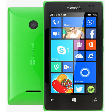 Telefon mobil Microsoft Lumia 435, Dual SIM, 4 inch, 3G, 1GB RAM, 8GB, Verde