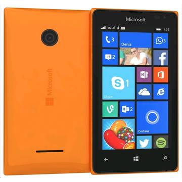 Telefon mobil Microsoft Lumia 435, Dual SIM, 4 inch, 3G, 1GB RAM, 8GB, Portocaliu