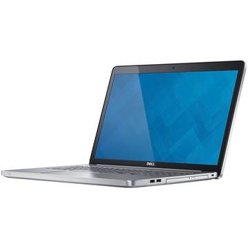 Laptop Dell Inspiron 7000, Intel Core i7-7500U, 17.3 inch, 16GB RAM, SSD 512GB, Win 10 Home, Argintiu