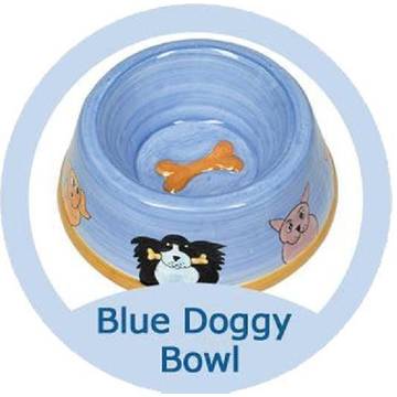 Castron Doggy Blue DT506, ceramic, Albastru