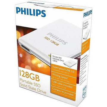 SSD Philips Extern, 2.5 inch, 128 GB, USB 3.0, Alb