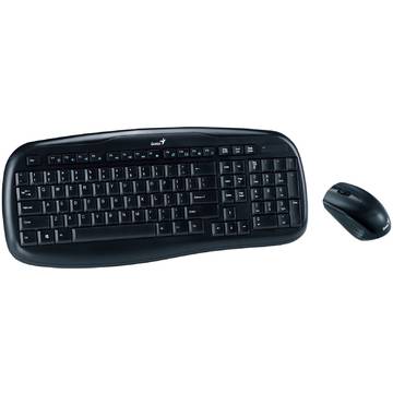 Kit tastatura + mouse Genius KB-8000X, Wireless, USB, Negru