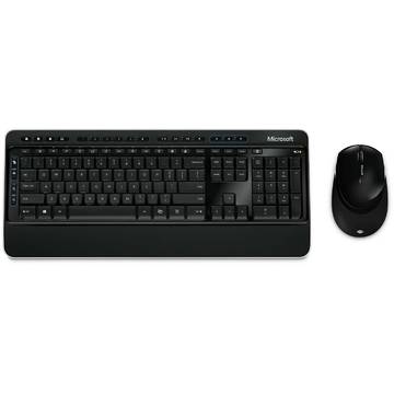 Kit tastatura + mouse Microsoft 3050, Wireless, USB, Negru