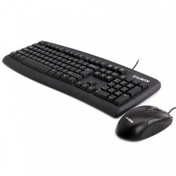 Kit tastatura + mouse ZALMAN ZM-K380, cu fir, USB, Negru