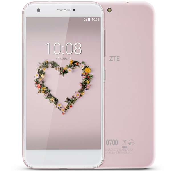 Telefon mobil ZTE Blade A512, Dual SIM, 5.2 inch, 4G, 2GB RAM, 16GB, Roz