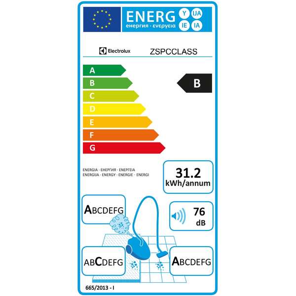 Aspirator Electrolux ZSPCCLASS, Filtru Hygiene, 750 W, Albastru