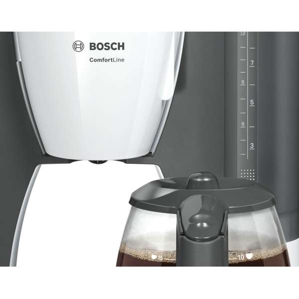 Cafetiera Bosch TKA6A041, 1200 W, 1.2 l, Alb / Negru