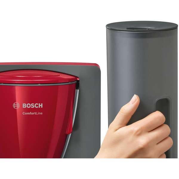 Cafetiera Bosch TKA6A044, 1200 W, 1.2 l, Negru / Rosu