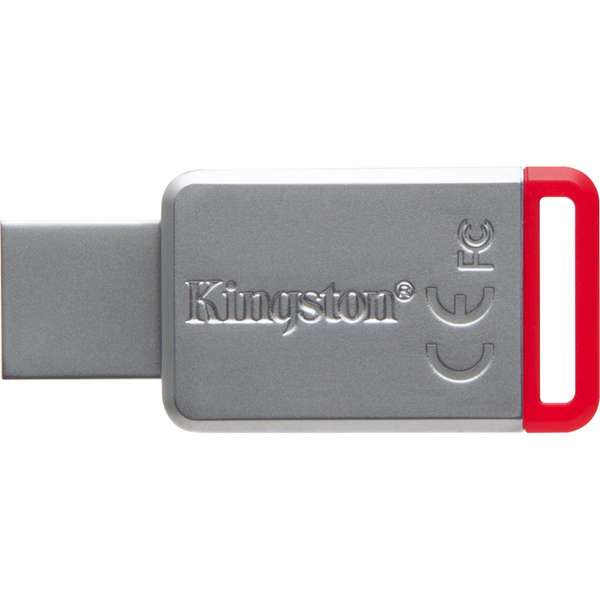 Memory stick Kingston DataTraveler 50, 32 GB, USB 3.0, Argintiu / Rosu