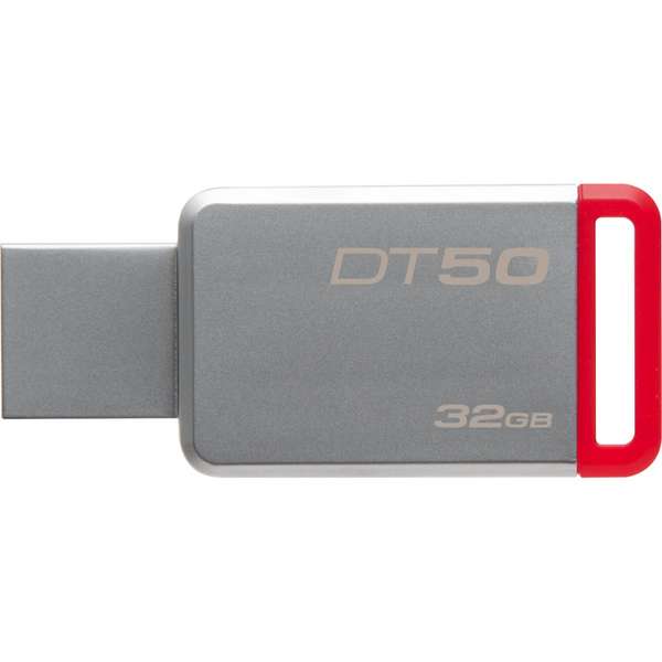 Memory stick Kingston DataTraveler 50, 32 GB, USB 3.0, Argintiu / Rosu