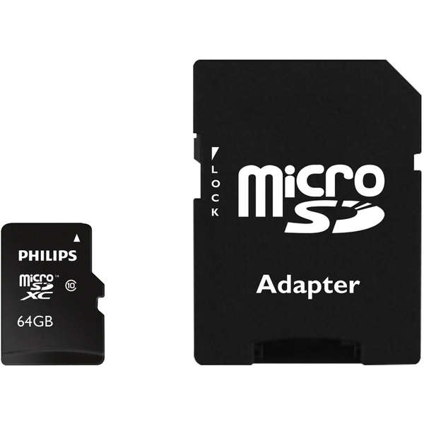 Card de memorie Philips FM64MP45B/10, Micro SDXC, 64 GB, Clasa 10