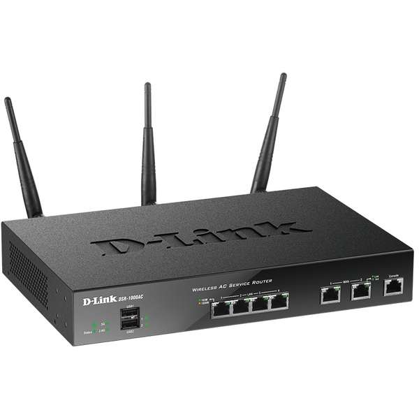 Router D-Link DSR-1000AC, 802.11 a/b/g/n/ac, 2.4 / 5 GHz, 450 / 1300 Mbps