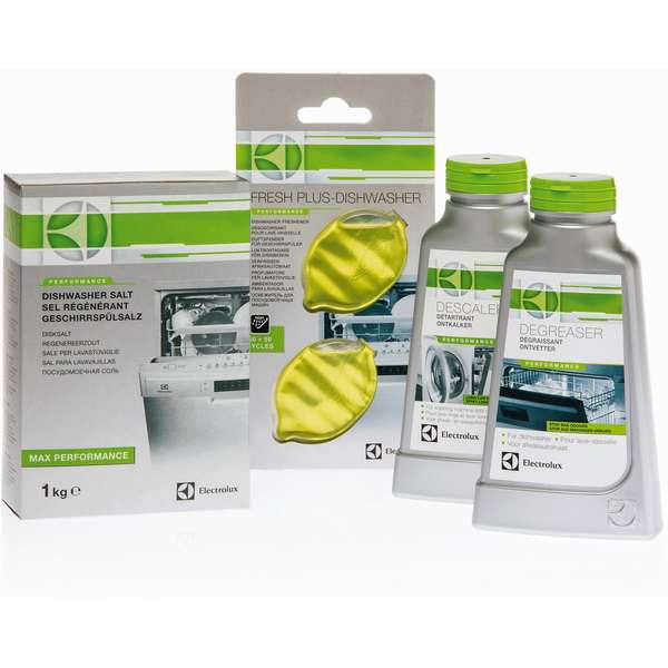 Kit de intretinere Electrolux E6DK4106 intretinere masini de spalat vase, Degresant, Decalcifiant, Sare, Odorizant