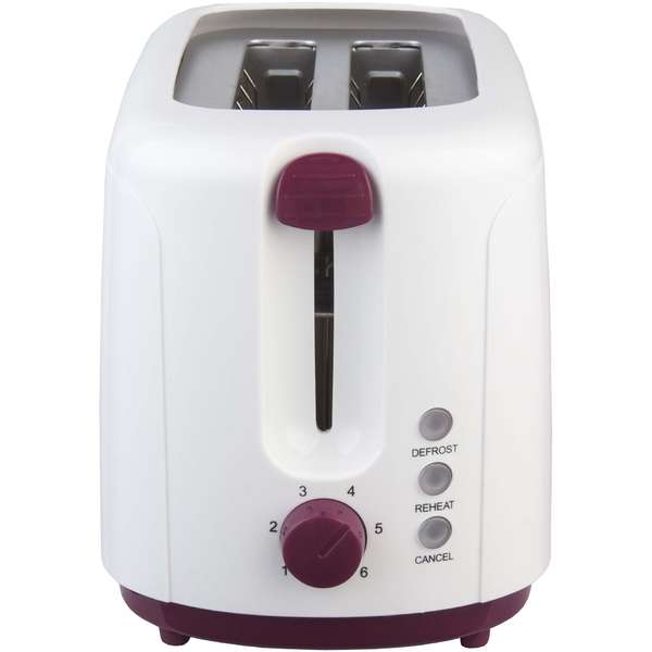 Toaster Heinner TP-750BG, 750 W, 2 felii, Alb / Visiniu