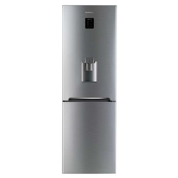 Combina frigorifica Daewoo RN-307RDQM, 305 l, Clasa A+, No Frost, Display, Dispenser apa, H 187 cm, Argintiu