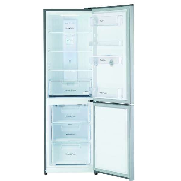 Combina frigorifica Daewoo RN-307RDQM, 305 l, Clasa A+, No Frost, Display, Dispenser apa, H 187 cm, Argintiu
