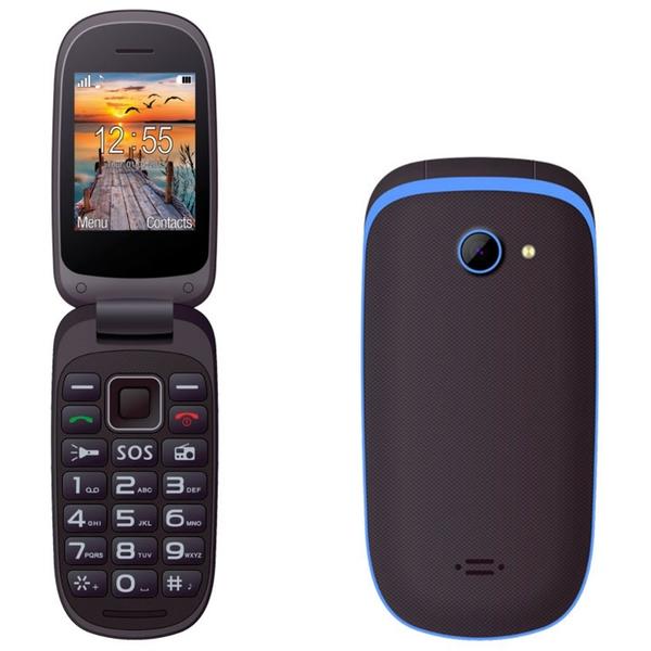 Telefon mobil Maxcom MM818, 2.4 inch, Dual SIM, Negru / Albastru