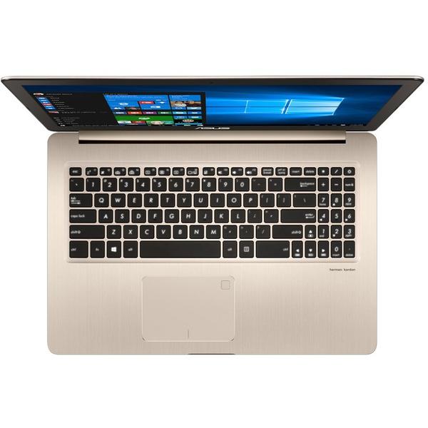 Laptop Asus N580VN, Intel Core i7-7700HQ, 8 GB, 500 GB + 128 GB SSD, Endless OS, Auriu