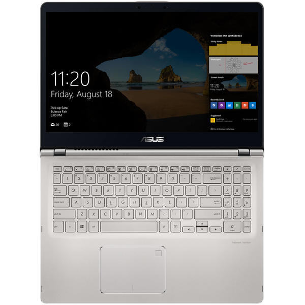 Laptop Asus ZenBook Flip UX561UA, Intel Core i7-8550U, 8 GB, 1 TB + 128 GB SSD, Microsoft Windows 10 Pro, Argintiu