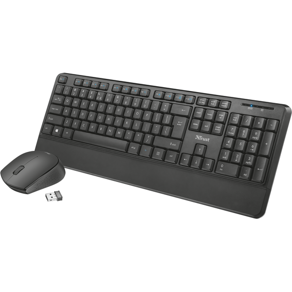 Kit tastatura + mouse Thoza, Wireless, Taste numerice, Negru + Mouse Trust Thoza, Wireless, Negru