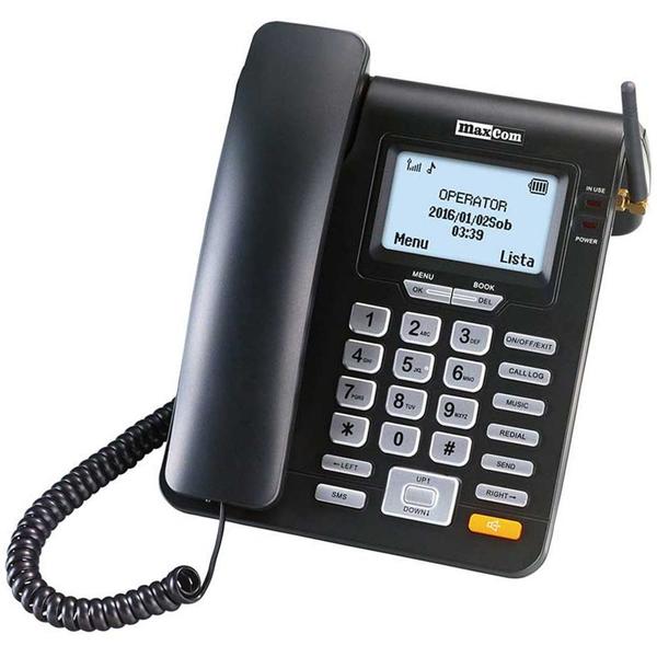 Telefon fix Maxcom MM28DHS, SIM, Cu fir, Negru
