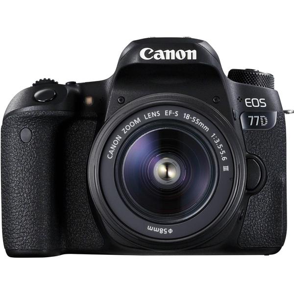 Camera foto Canon EOS 77D, 24.2 MP, Negru + Obiectiv 18 - 55 mm IS STM
