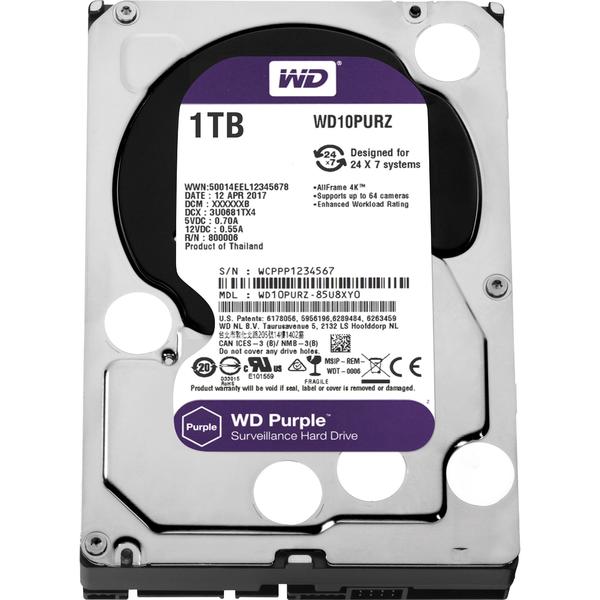 Hard Disk Western Digital WD10PURZ, Purple, 1 TB, 5400 RPM, 64 MB, SATA 3