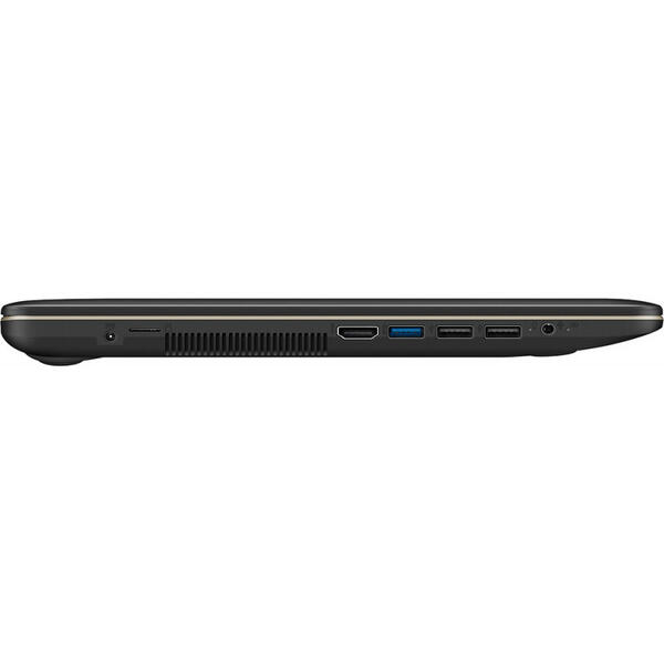 Laptop Asus VivoBook 15 X540UB, Intel Core i3-7020U, 4 GB, 256 GB SSD, Endless OS, Negru / Maro
