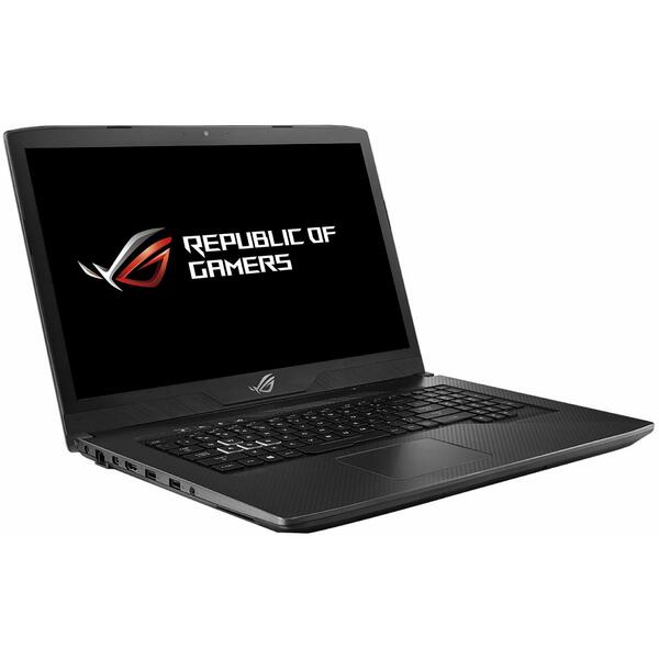 Laptop Asus ROG GL703GE, Intel Core i7-8750H, 8 GB, 1 TB + 128 GB SSD, Free DOS, Negru