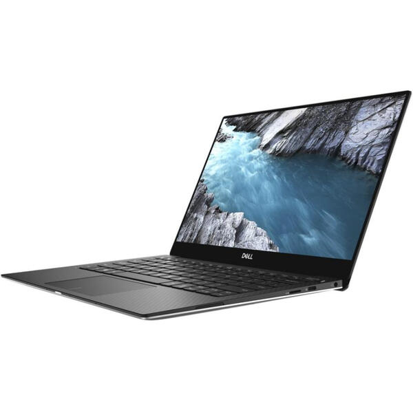 Laptop Dell XPS 13 (9370), Intel Core i7-8550U, 8 GB, 256 GB SSD, Microsoft Windows 10 Pro, Argintiu