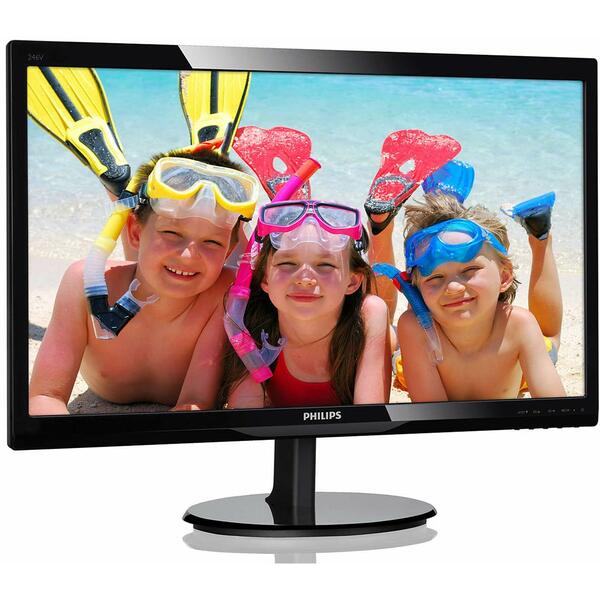 Monitor Philips 246V5LDSB/00, 24 inch, Full HD, 1 ms, Negru