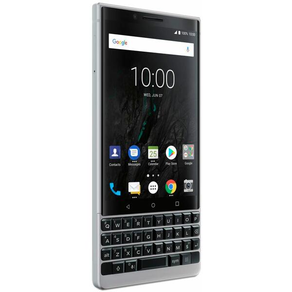 Telefon mobil BlackBerry Key2, IPS LCD, 4.5 inch, 6 GB RAM, 64 GB, Argintiu