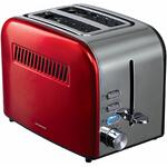 Toaster Heinner HTP-850RDIX, 850 W, 2 felii, Rosu / Argintiu